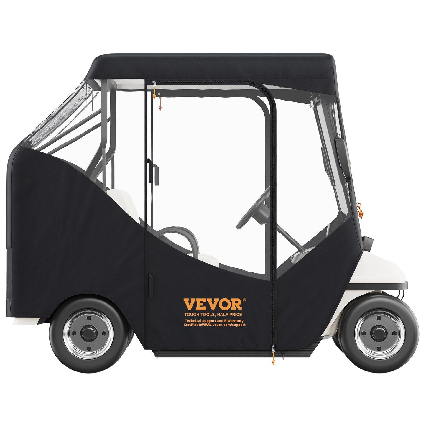 Golf Cart Enclosure, 600D Polyester Driving Enclosure with 4-Sided Transparent Windows