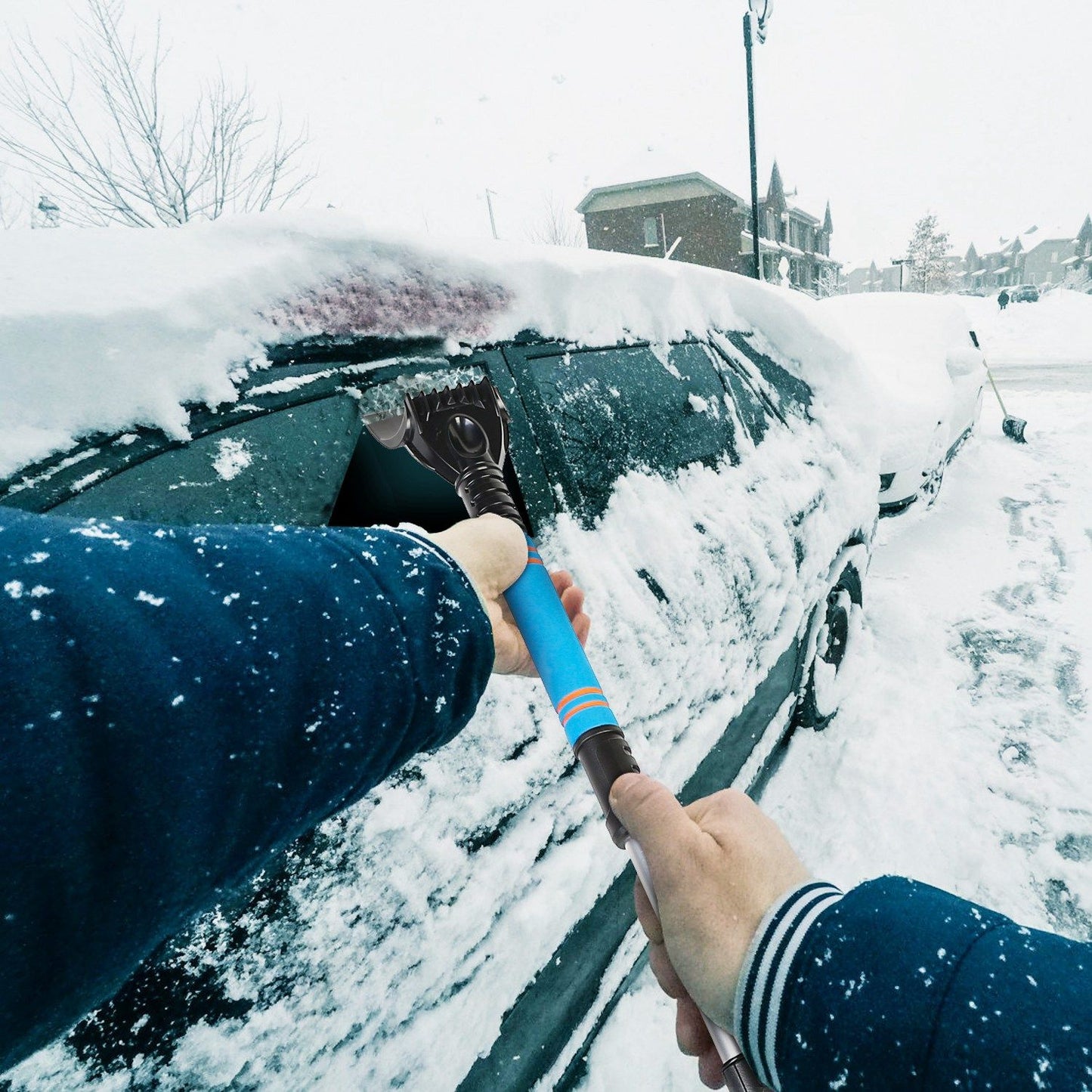 3 In 1 Windshield Ice Scraper Extendable Car Snow Removal Tool