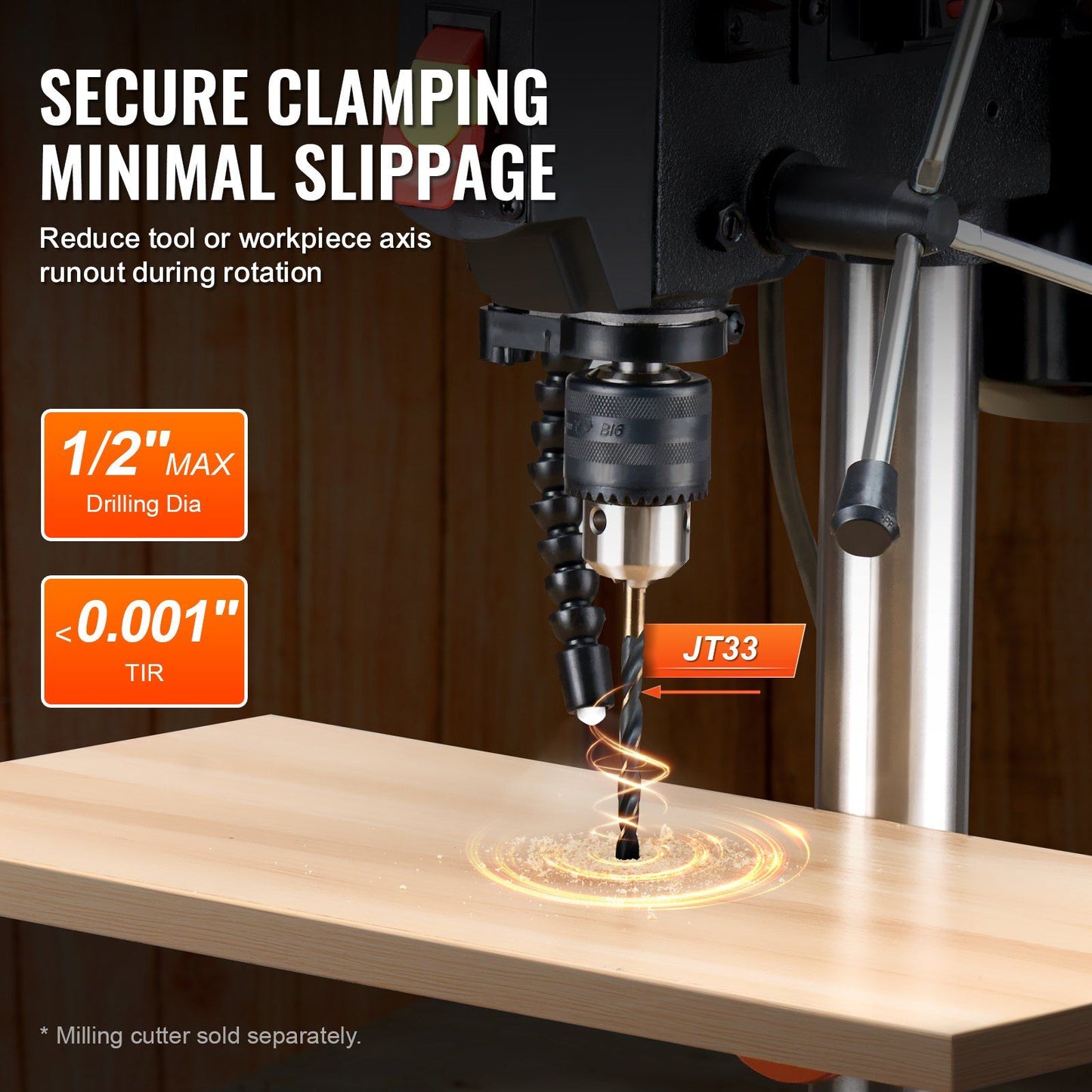 8 in Benchtop Drill Press Tabletop Drilling Machine 750-3200RPM Adjustable