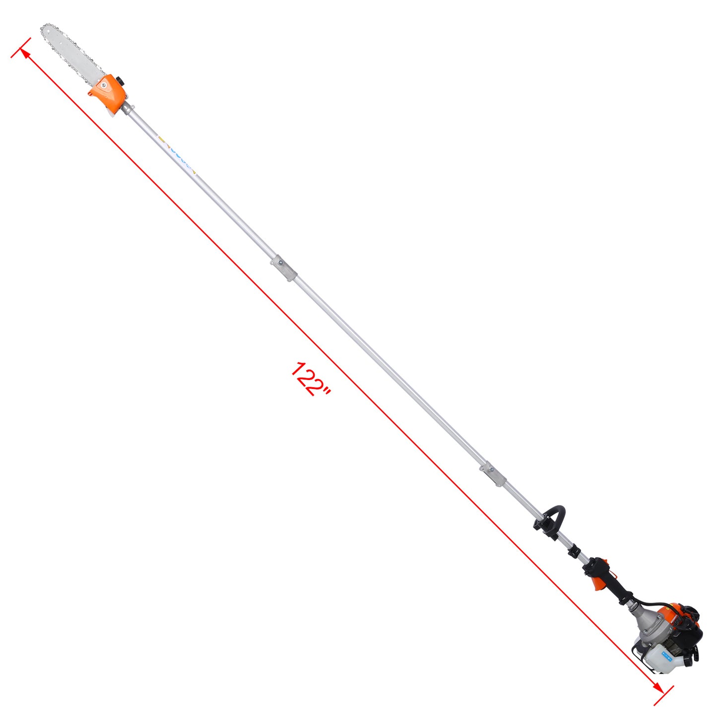 10 in 1 Multi-Functional Trimming Tool, 52CC 2-Cycle Garden Tool System with Gas Pole Saw, Hedge Trimmer, Grass Trimmer, and Brush Cutter EPA Compliant