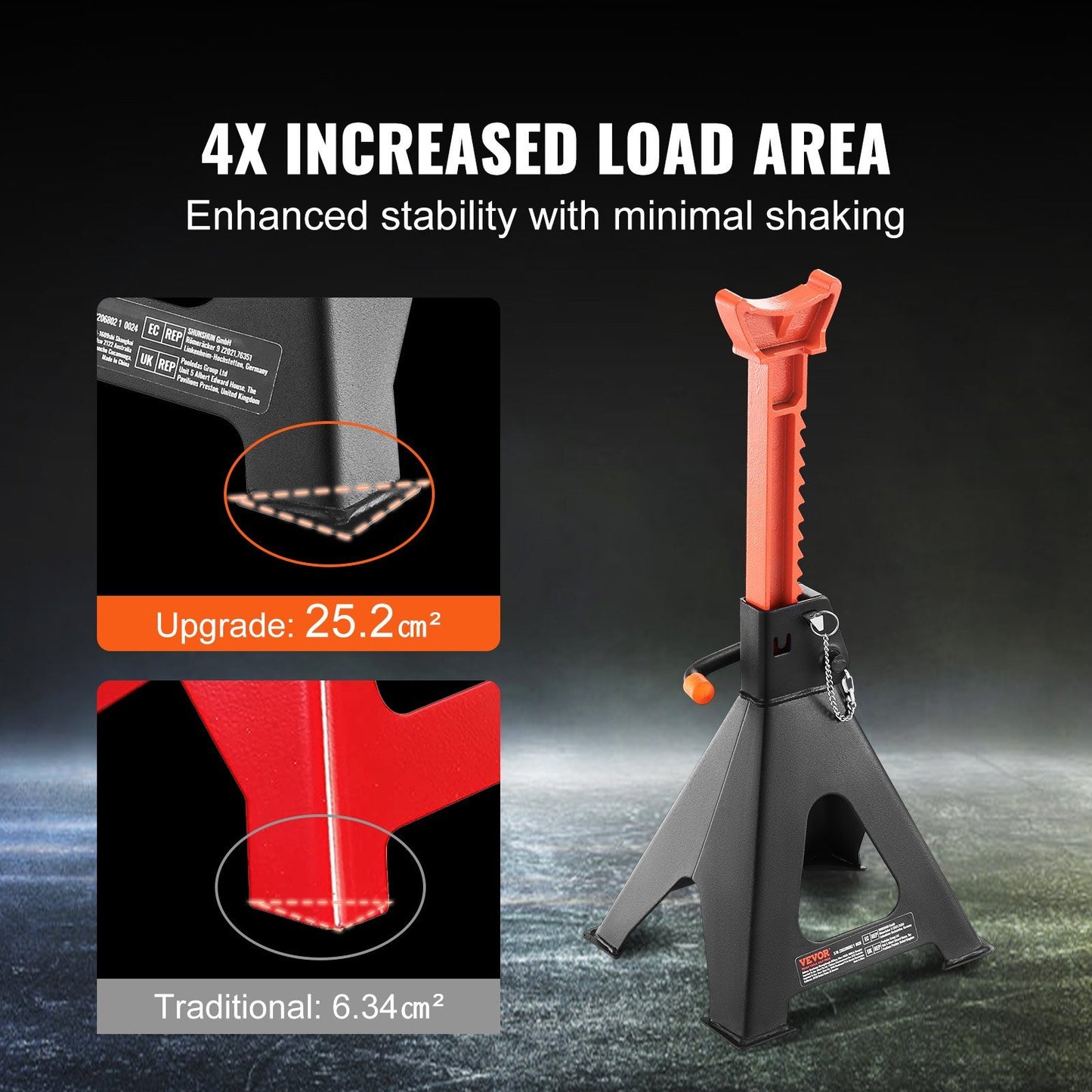 Jack Stands, 6 Ton (13,000 lbs) Capacity Car Jack Stands Double Locking