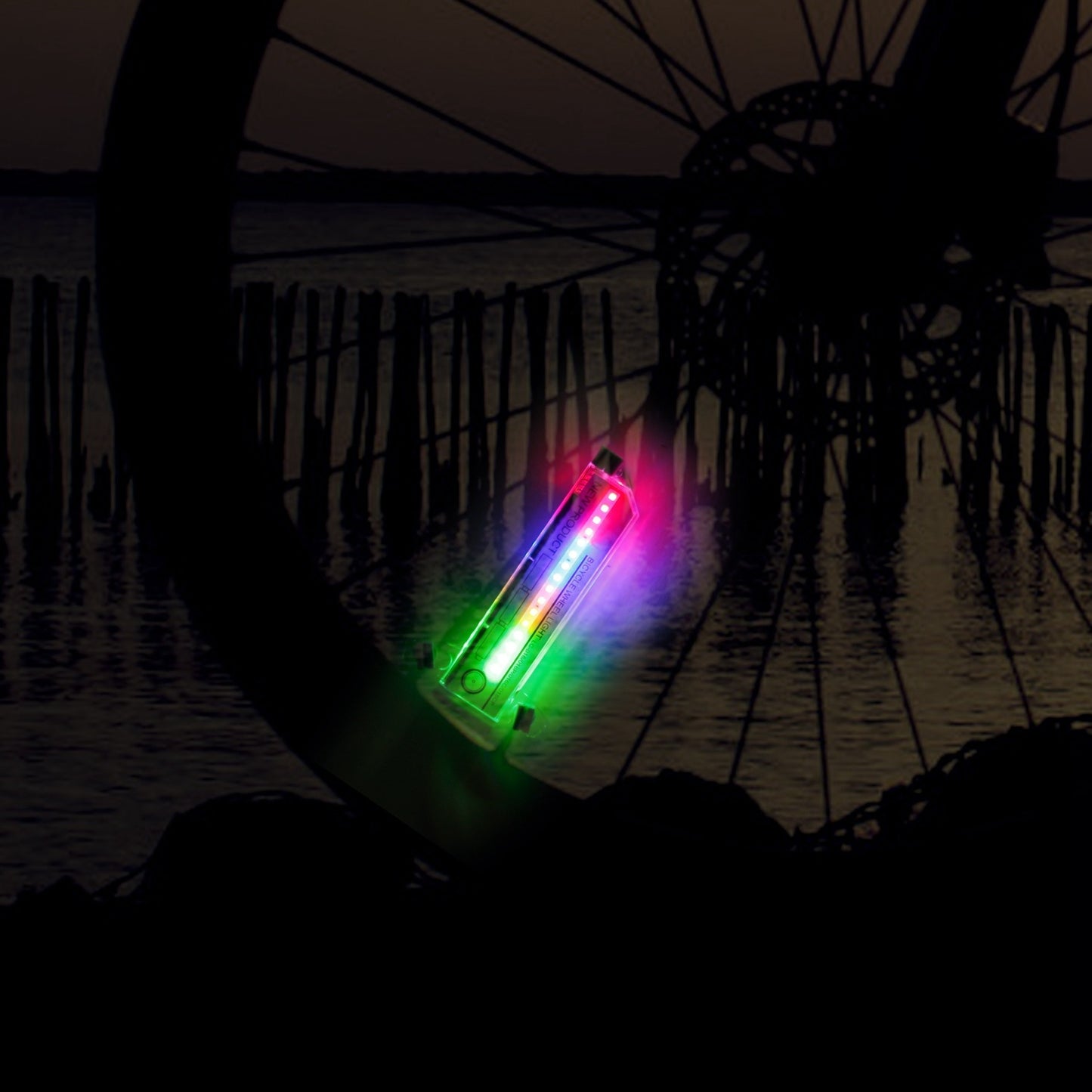 2Pcs 32LEDs Patterns Cycling Lights Rainbow Wheel Tire Flash Lamp