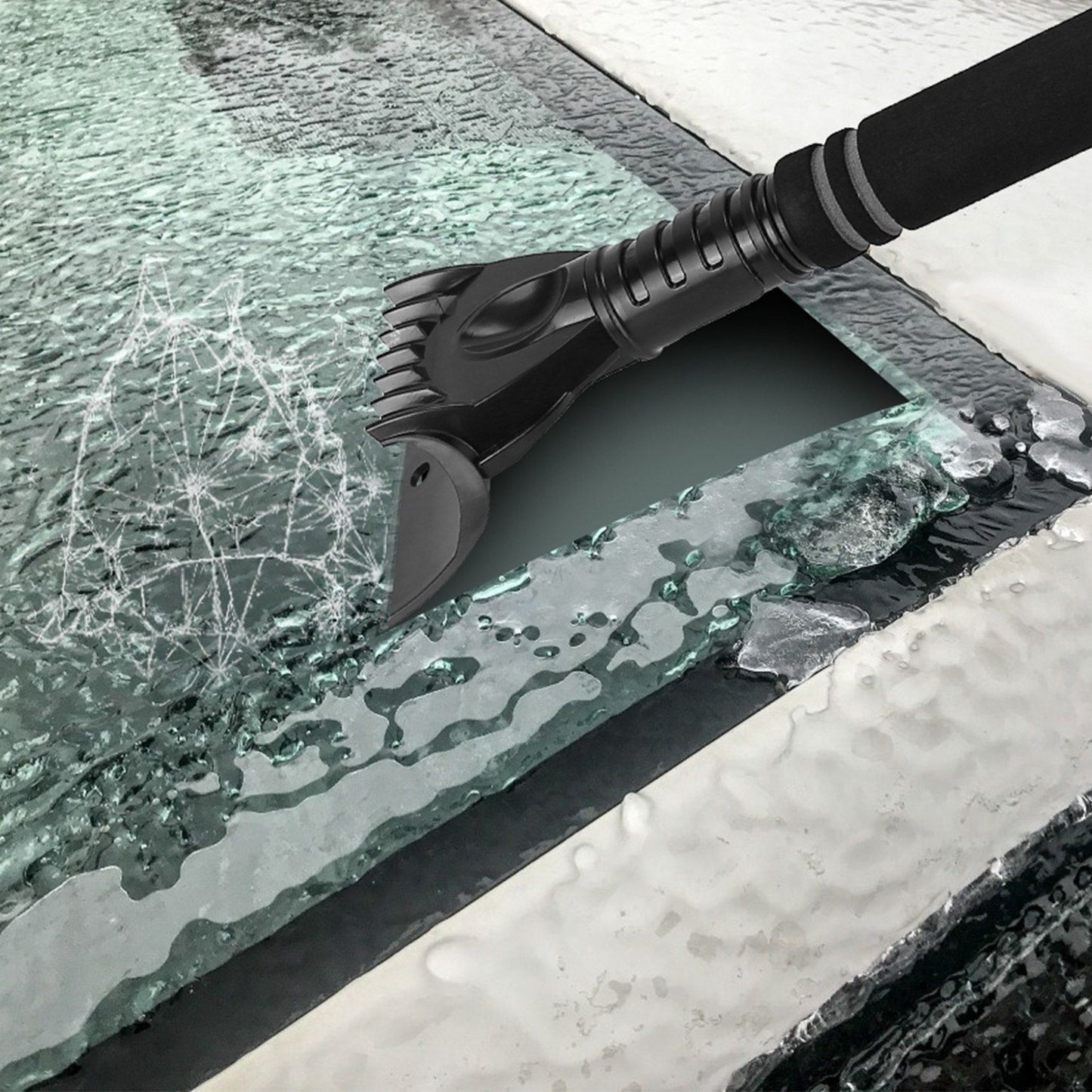 3 In 1 Windshield Ice Scraper Extendable Car Snow Removal Tool