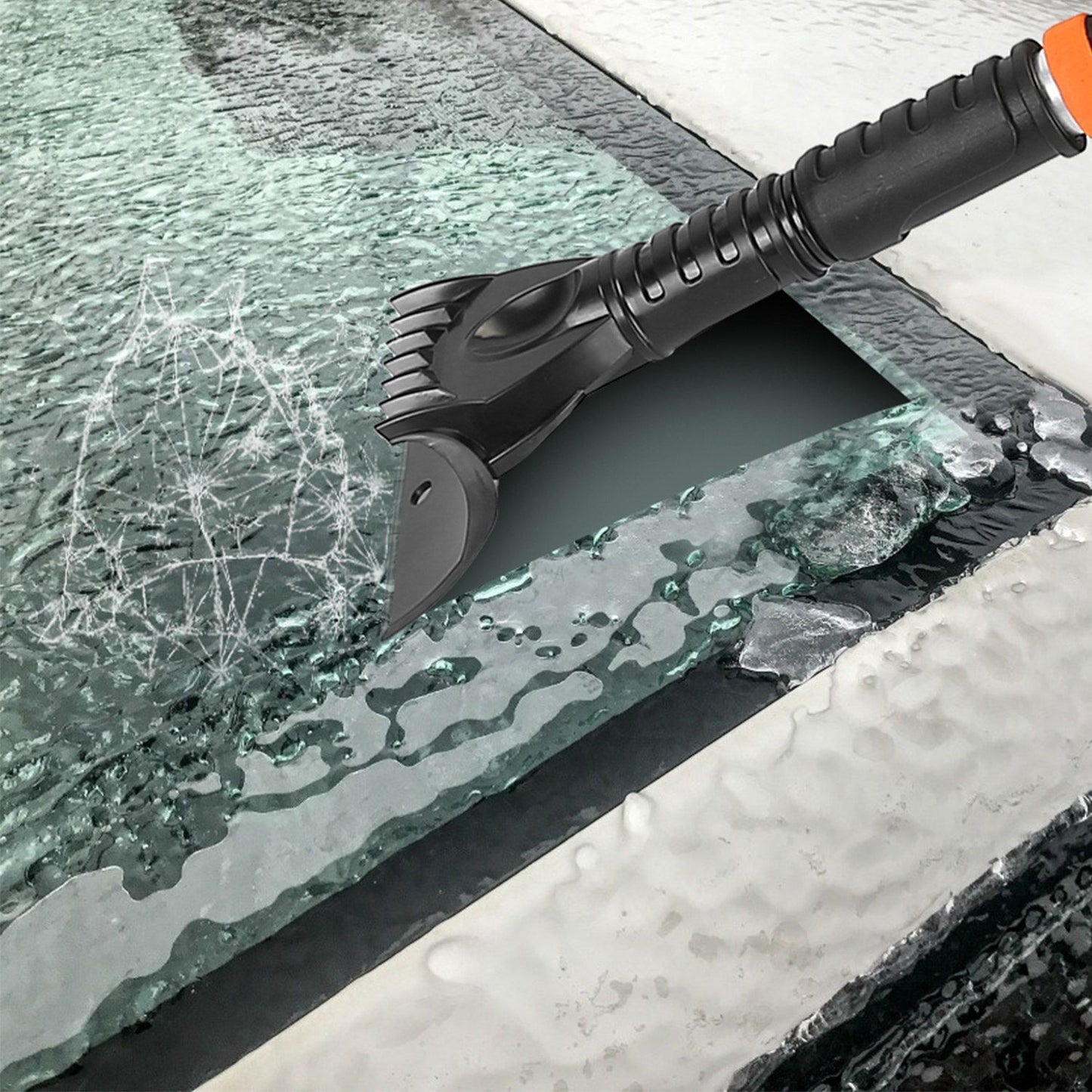 3 In 1 Windshield Ice Scraper Extendable Car Snow Removal Tool