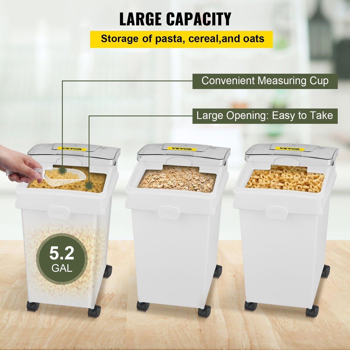 Ingredient Bin, 6.6 Gallons Capacity Ingredient Storage Bin