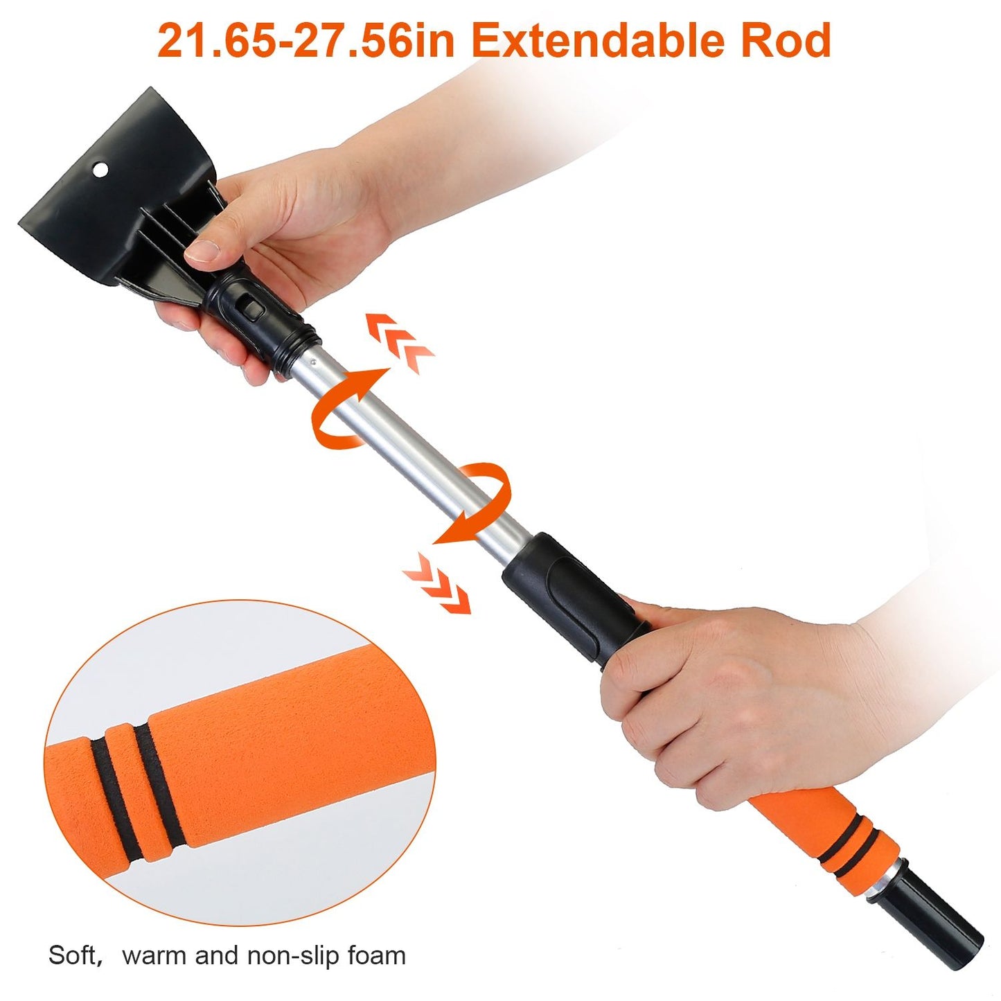 3 In 1 Windshield Ice Scraper Extendable Car Snow Removal Tool