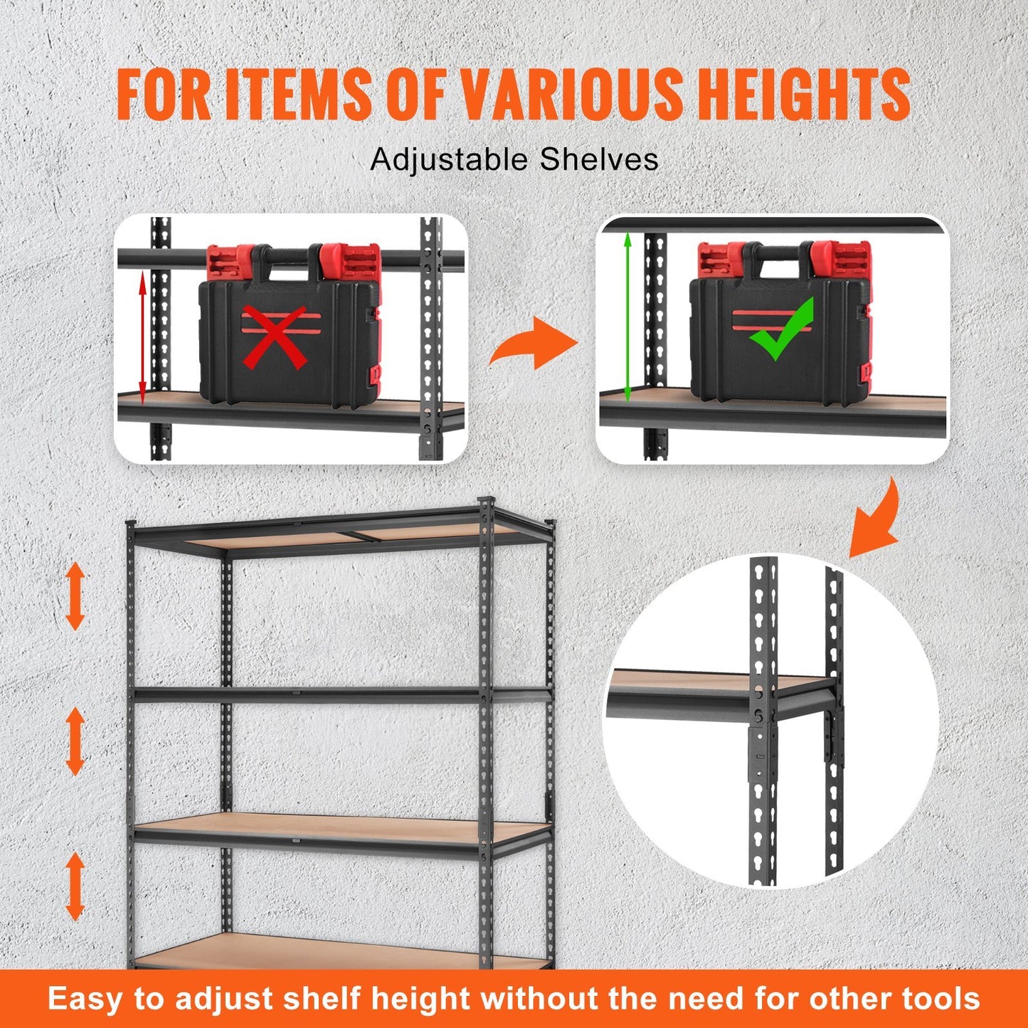 Storage Shelving Unit/ 5-Tier Adjustable/ 2000 lbs Capacity