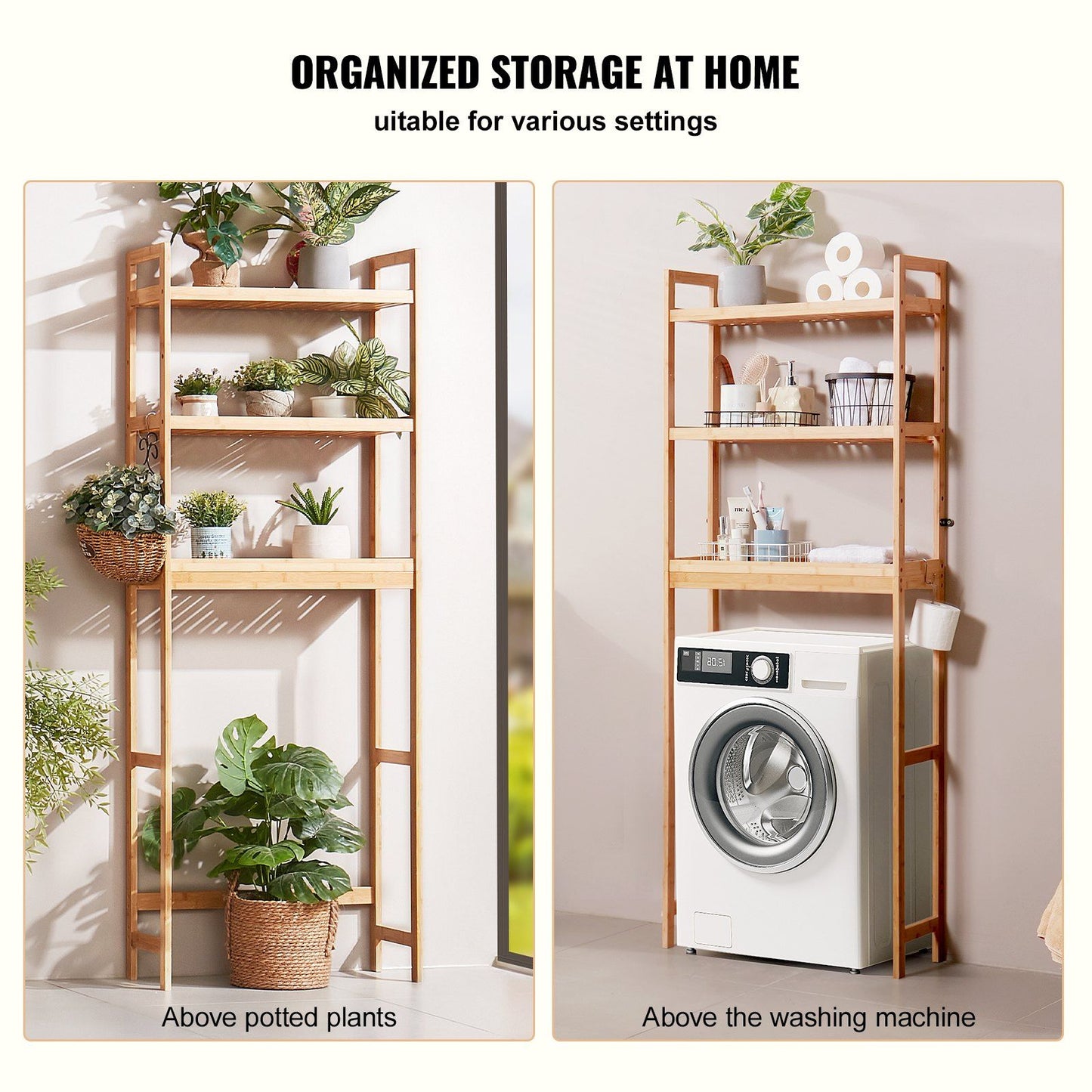 Over the Toilet Storage 3-Tier Bathroom Shelf Rack Space Saver Organizer