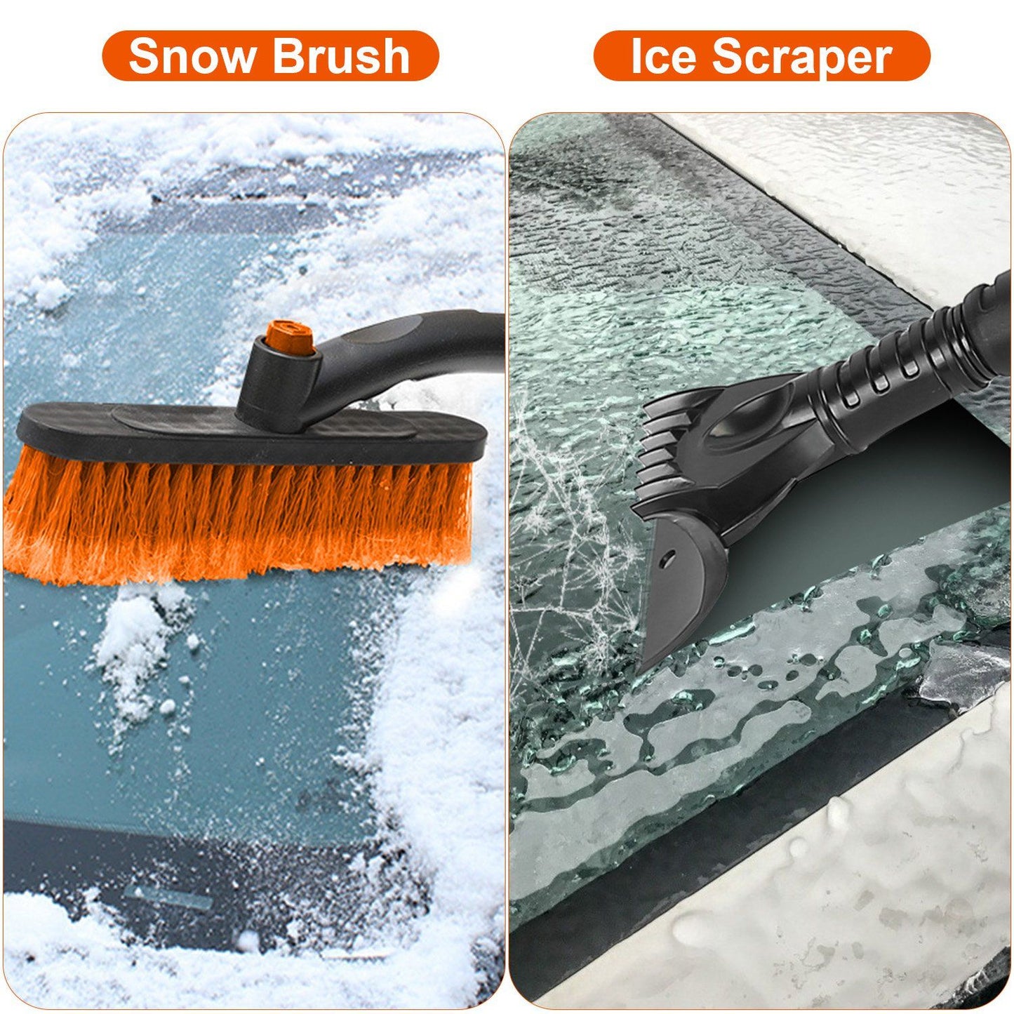 3 In 1 Windshield Ice Scraper Extendable Car Snow Removal Tool