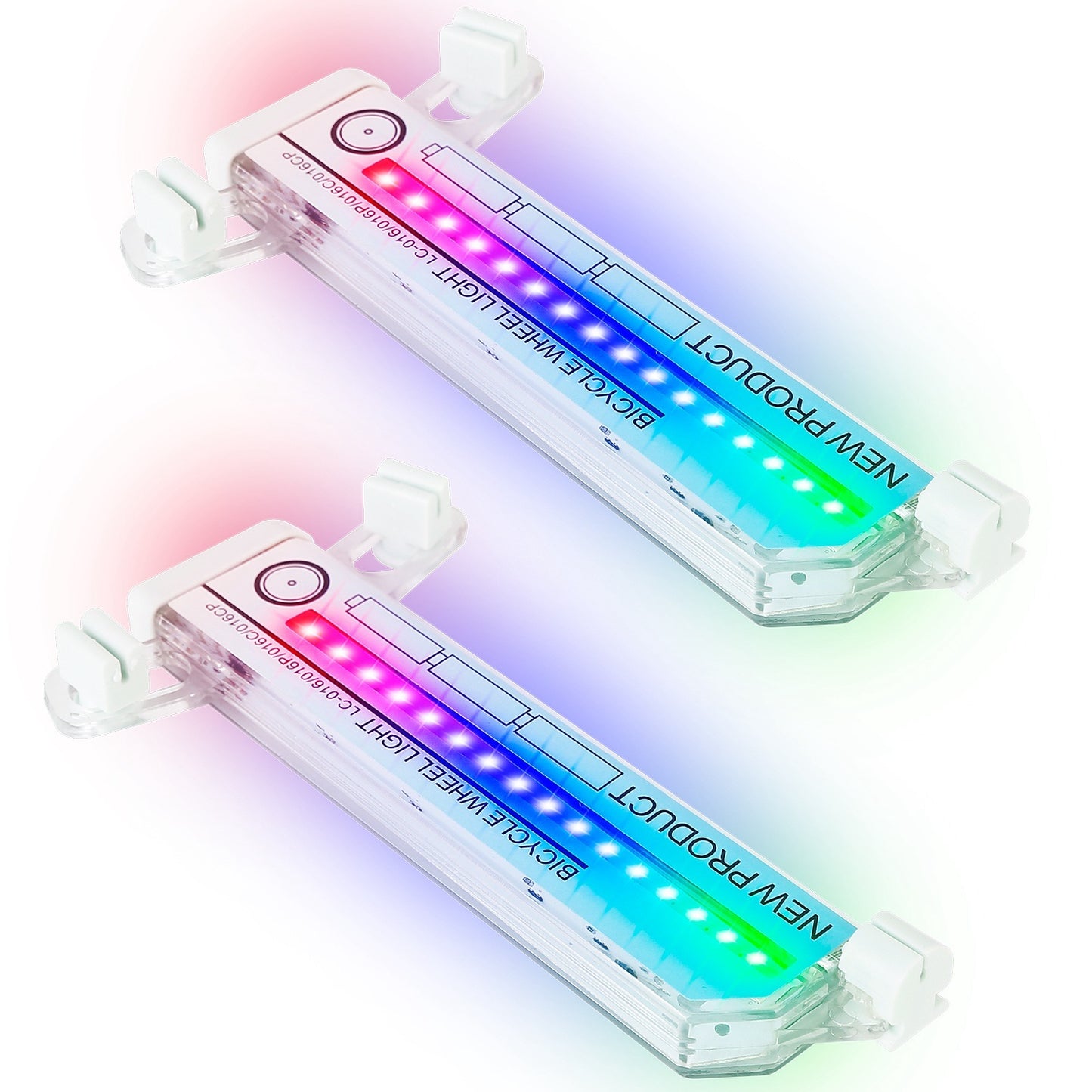 2Pcs 32LEDs Patterns Cycling Lights Rainbow Wheel Tire Flash Lamp
