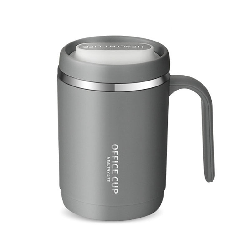 1pc Stainless Steel Cups With Lid; 16 Oz 304 Stainless Steel Tumblers Durable Coffee Mug With Splash Proof Sliding Lid; Drink With Lid Open; Plastic Housing And Lid; Straw Not Included
