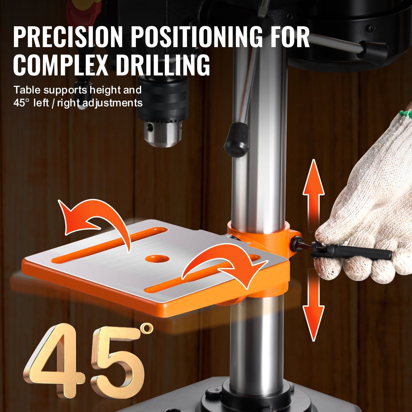 8 in Benchtop Drill Press Tabletop Drilling Machine 750-3200RPM Adjustable