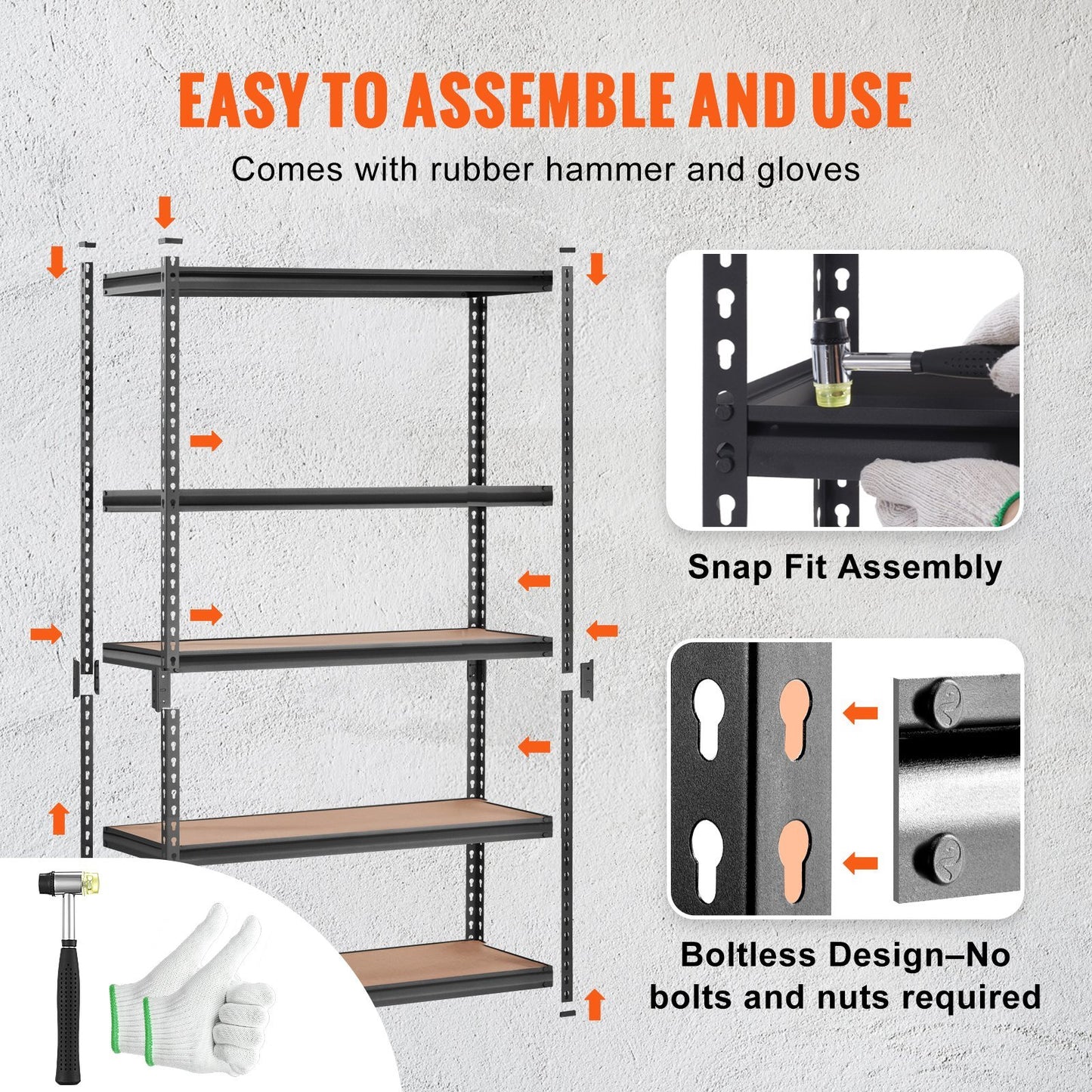 Storage Shelving Unit/ 5-Tier Adjustable/ 2000 lbs Capacity