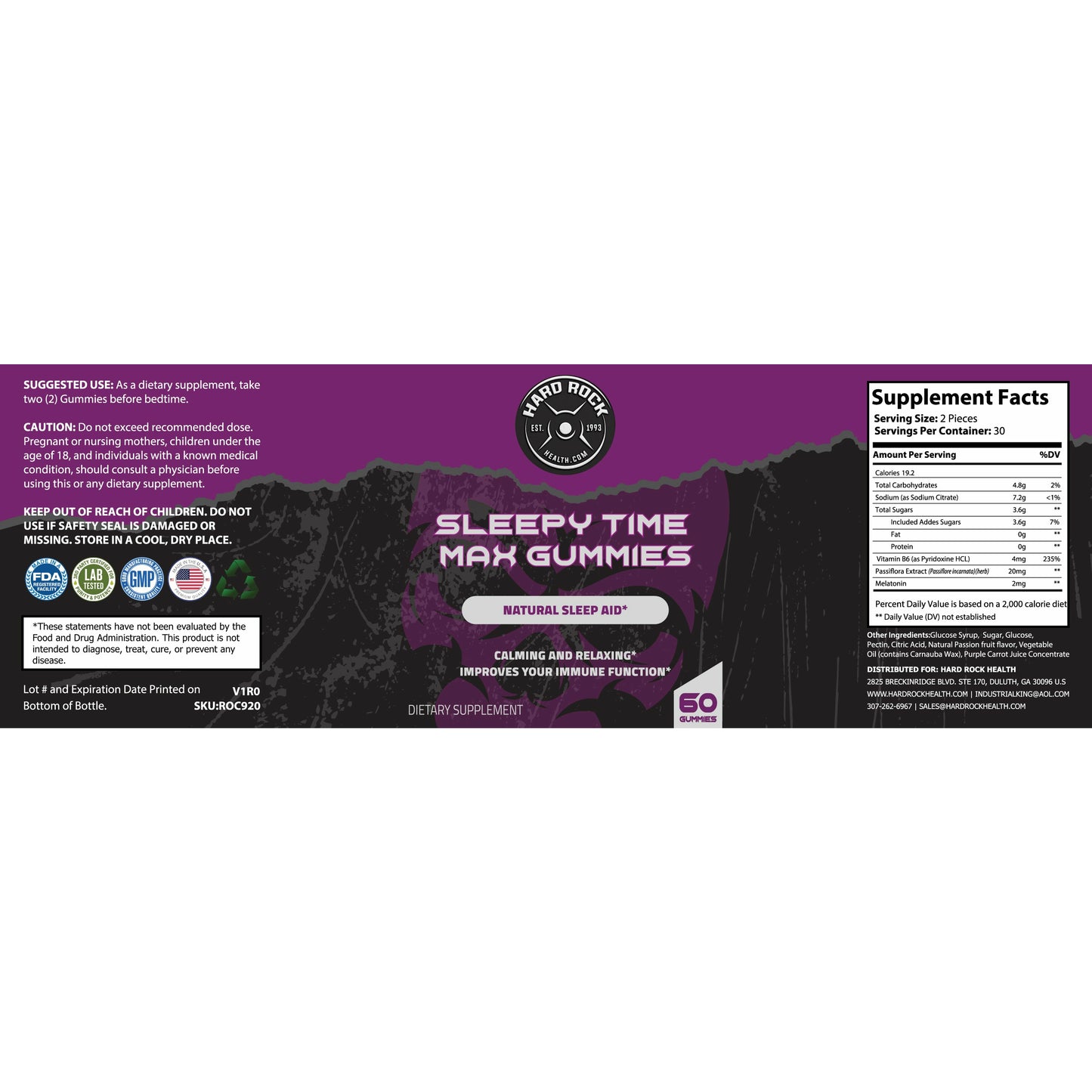 Dark Slate Gray Natural Sleeping Aid- Sleepy Time Max Gummies (Melatonin, L-Theanine, Botanicals)