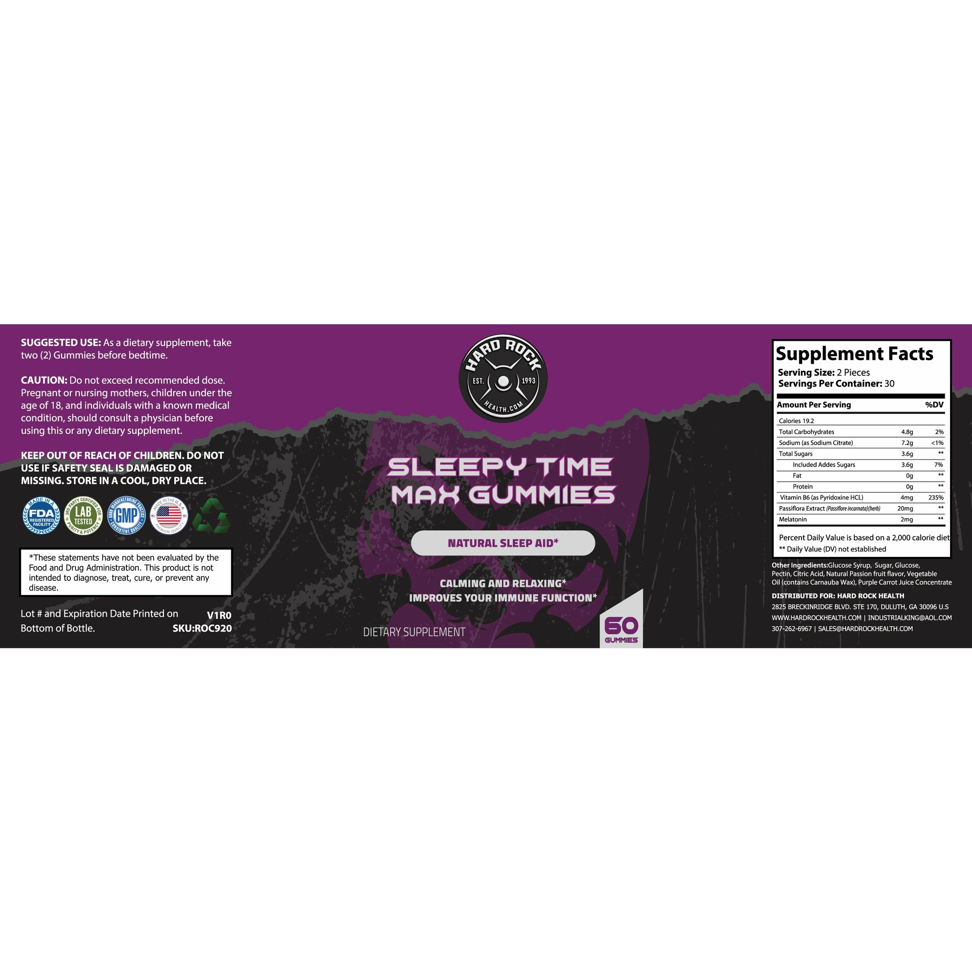 Dark Slate Gray Natural Sleeping Aid- Sleepy Time Max Gummies (Melatonin, L-Theanine, Botanicals)