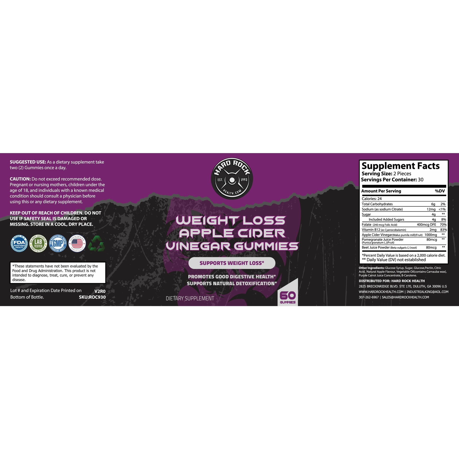 Dark Slate Gray Weight Loss Apple Cider Vinegar Gummies- Better Digestive Health