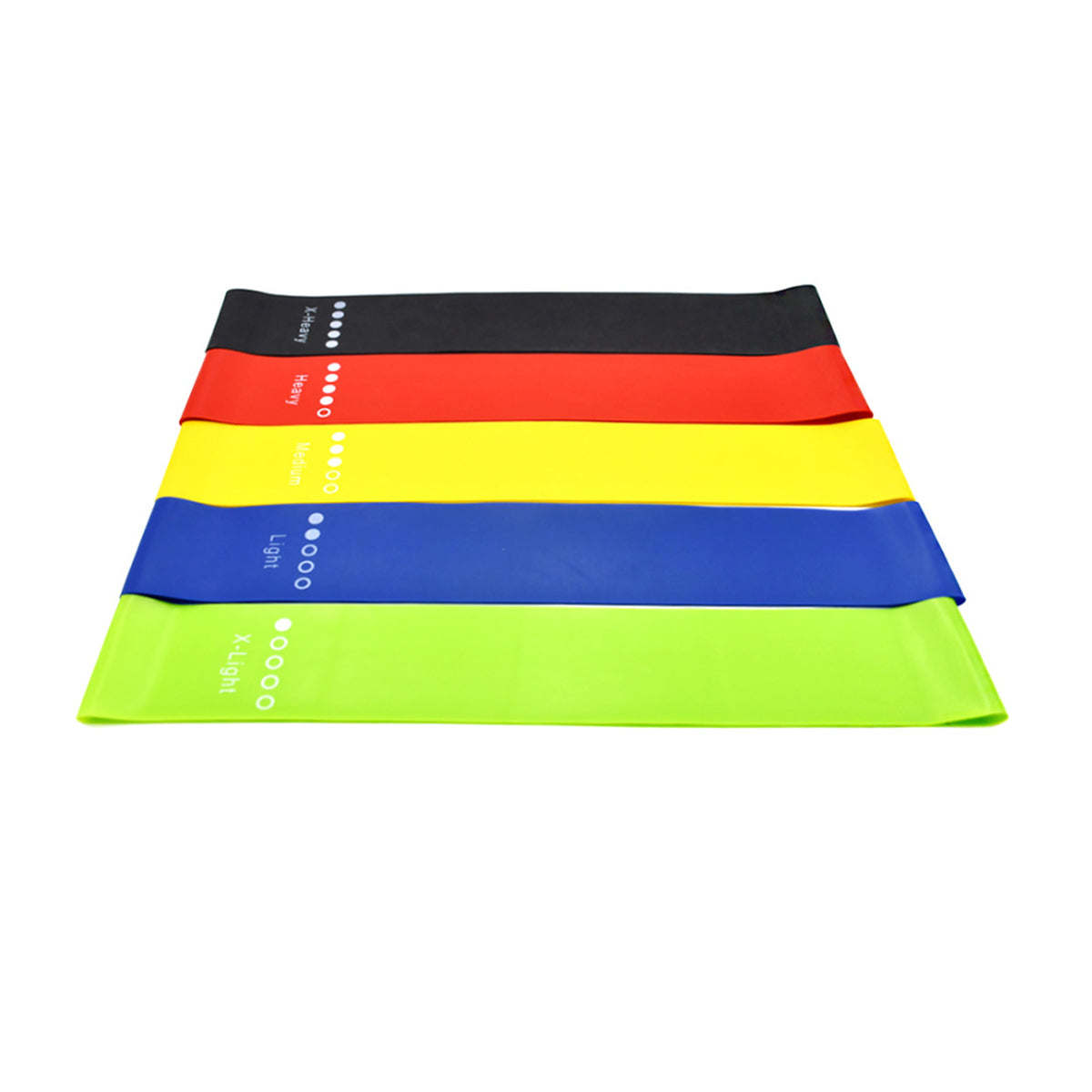 Flex And Stretch Set Of 5 Exercise Latex Bands- Hard Rock Health
